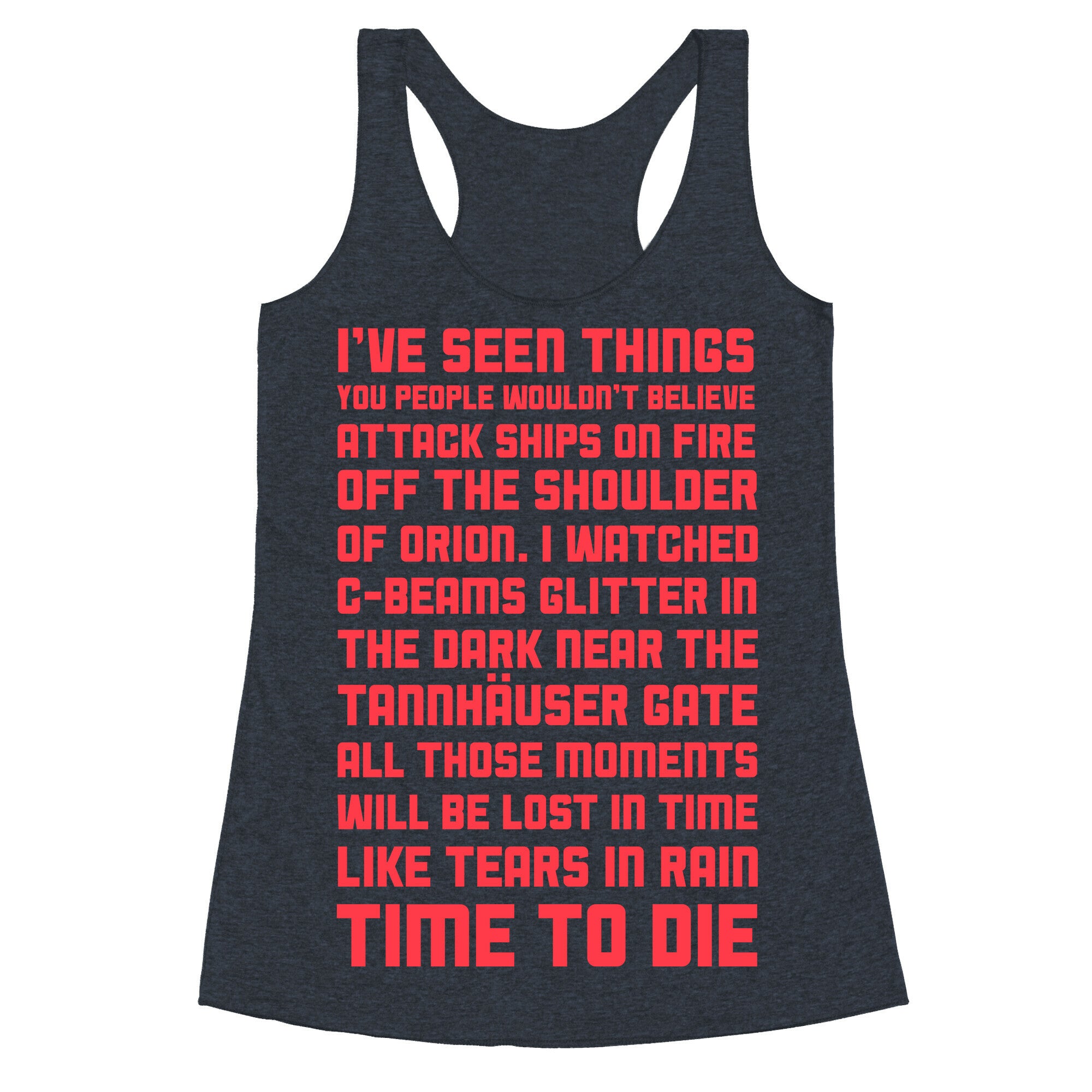 C-Beams Speech Tears In Rain Monologue Racerback Tank